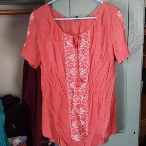 Pink and white shirt